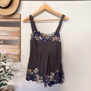 Anthropologie Little Yellow Button tank top size XS